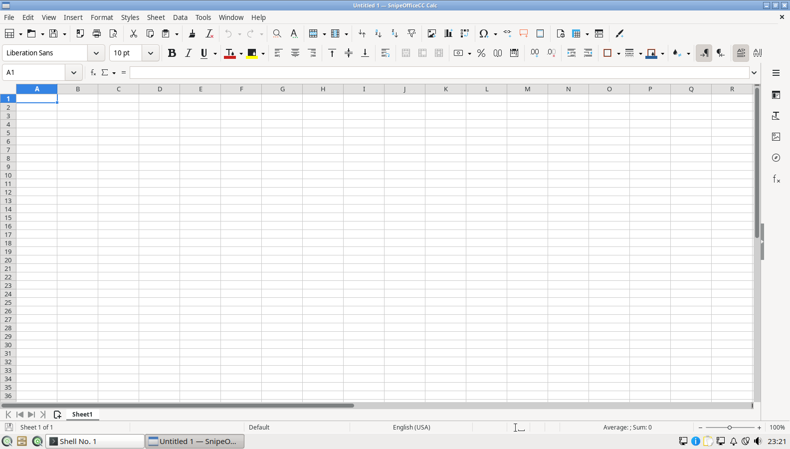 Snipe Calc blank spreadsheet