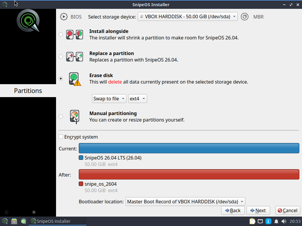 Erase disk